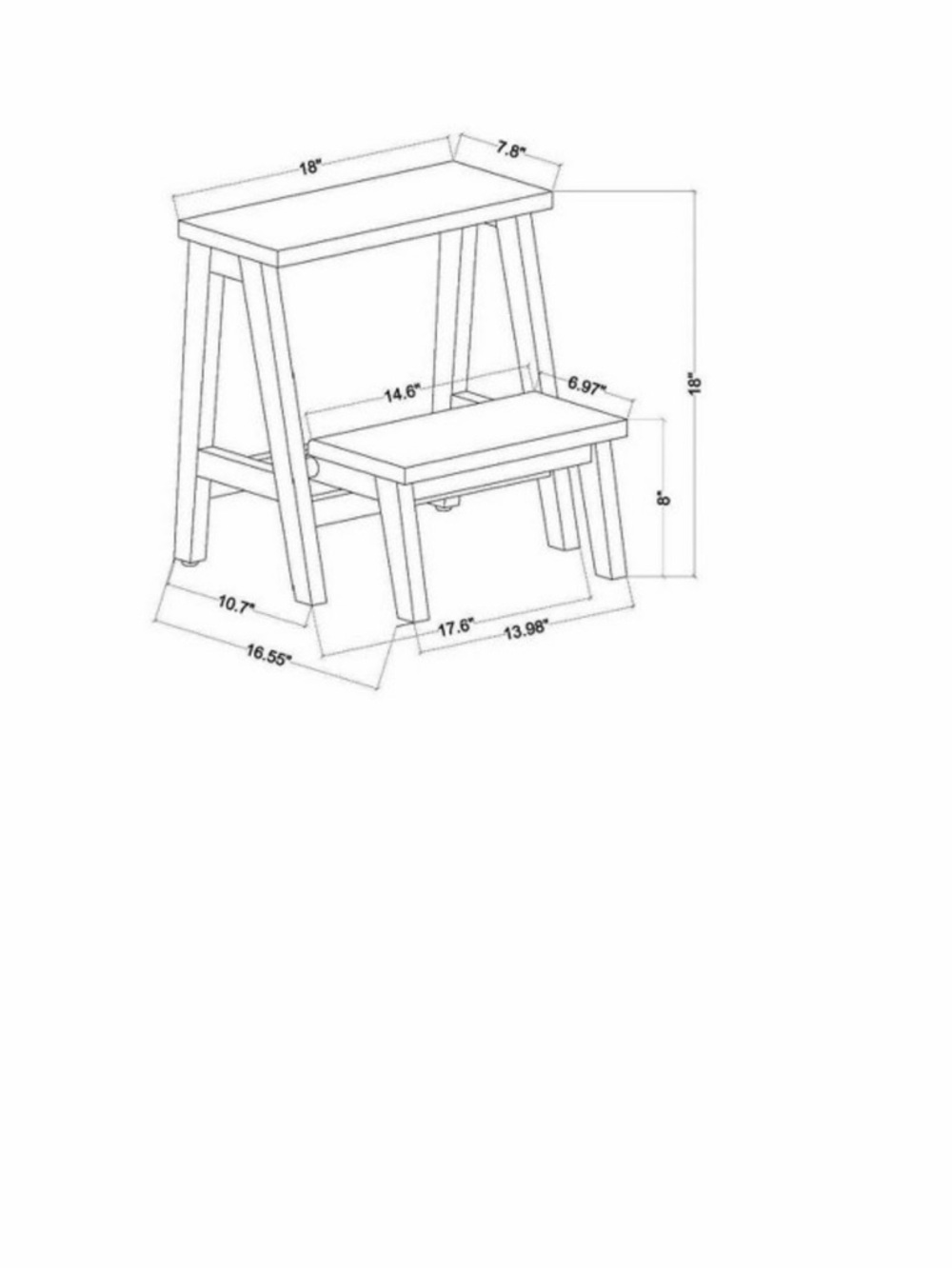 18" Wood Kitchen Step Stool - Aged Oak - Hearth & Hand with Magnolia - Picture 6 of 6